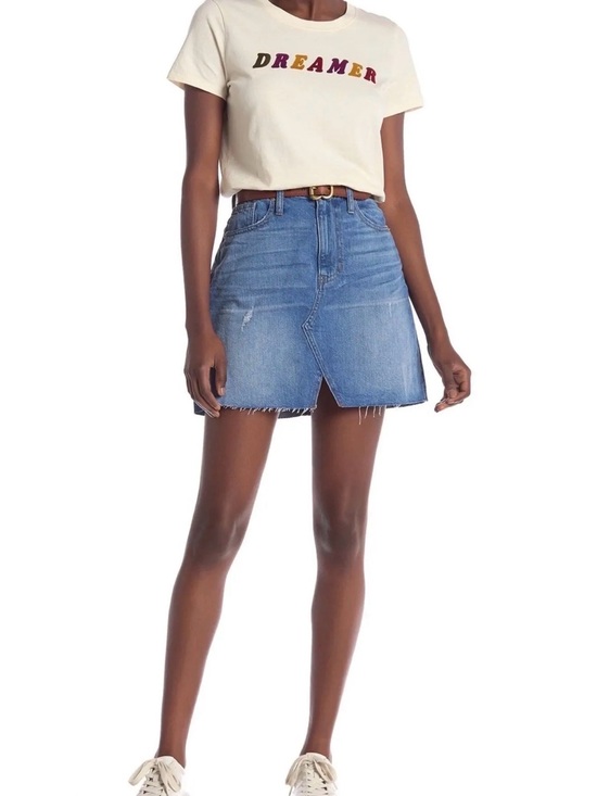 Madewell Dresses & Skirts - Madewell NWT $70 Denim A-Line Raw Hem Skirt 24